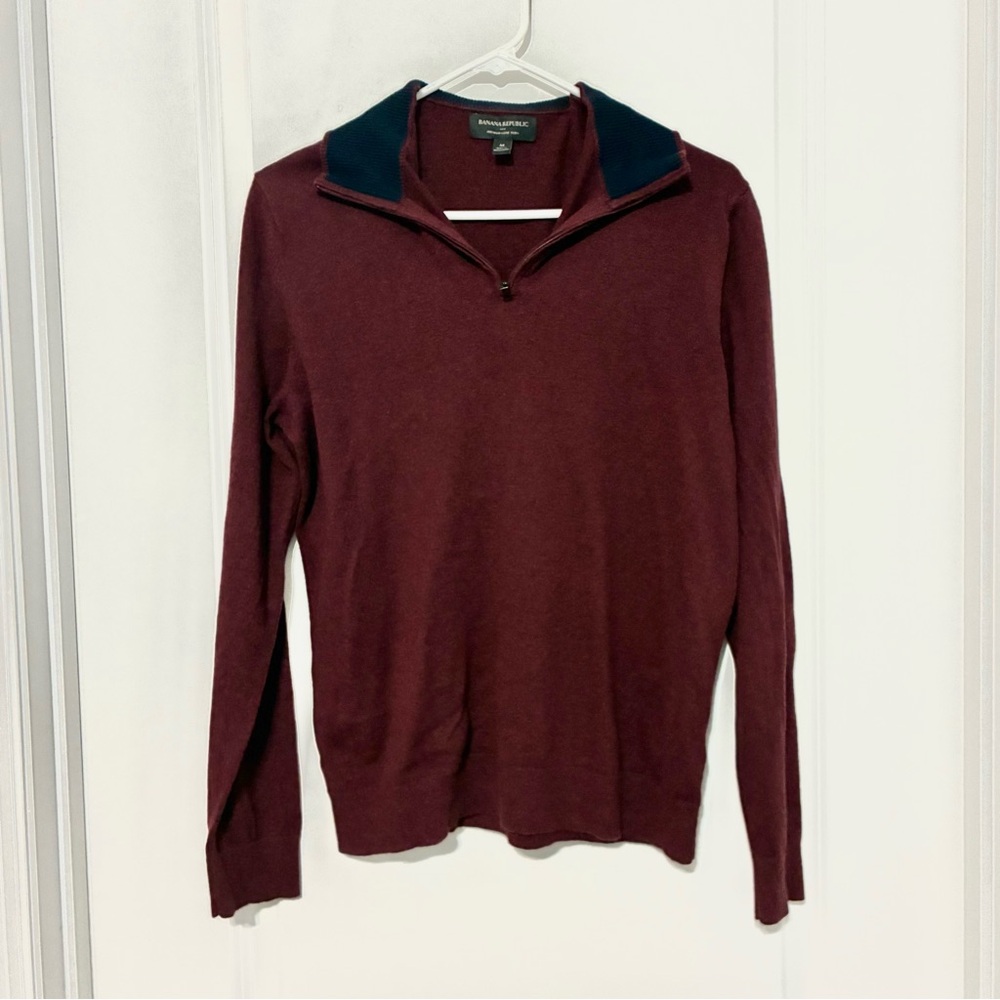 Banana Republic Burgundy Sweater Silk Blend Cashmere Blend Men’s Medium